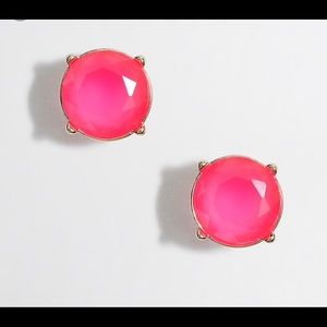 J CREW neon pink stud earrings